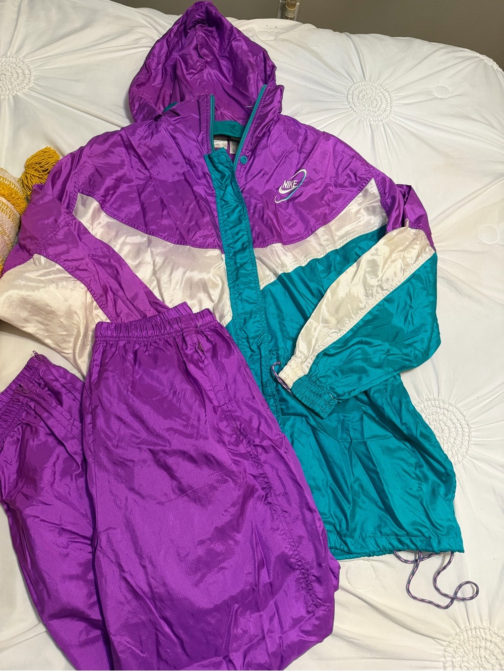 Nike Purple, Teal & Cream Women's Colorblock Track Jacket and Joggers
